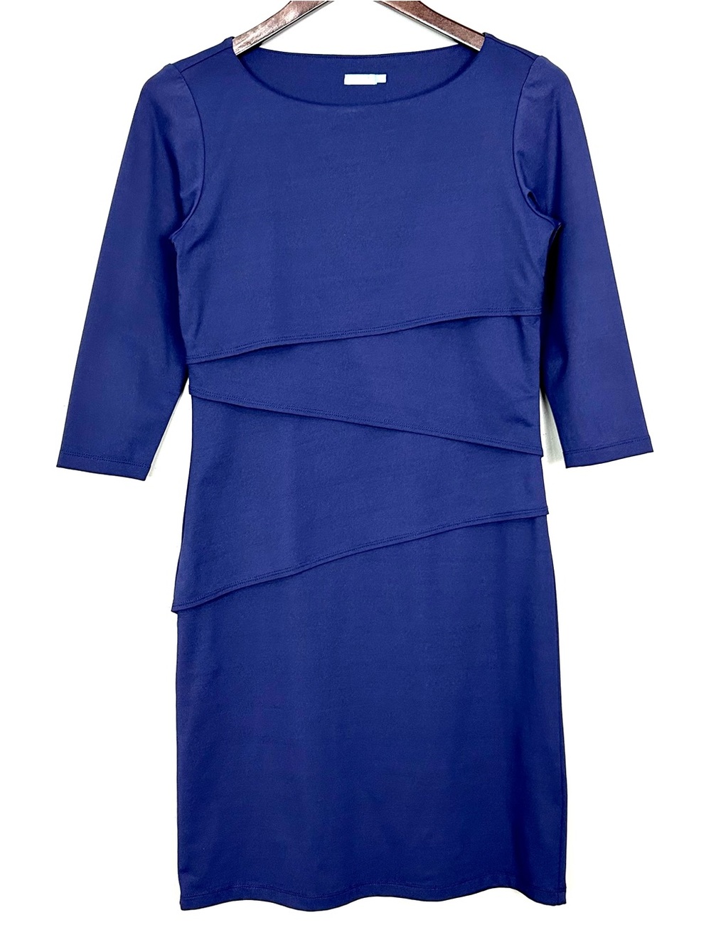 J. McLaughlin Nicola Catalina Cloth Dress Women’s Size XS Layered Preppy Navy